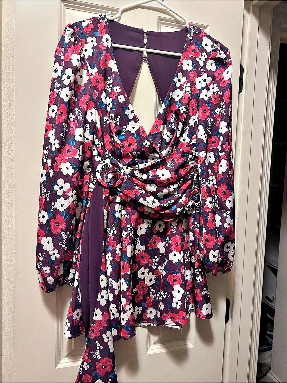 For Love and Lemons Floral Mini Dress in Purple & Pink Size XS